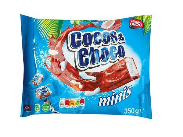 Батончики шоколадні Mister Choc Mini batoane cu cocos 350г